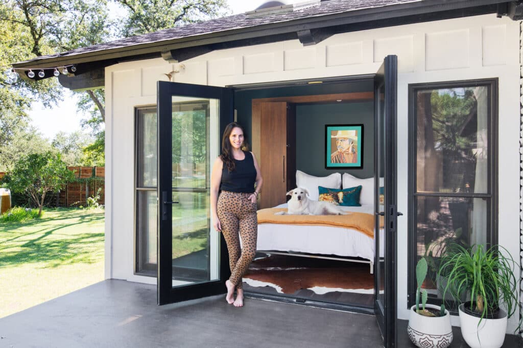 A Murphy bed with table can complete any custom home office design.