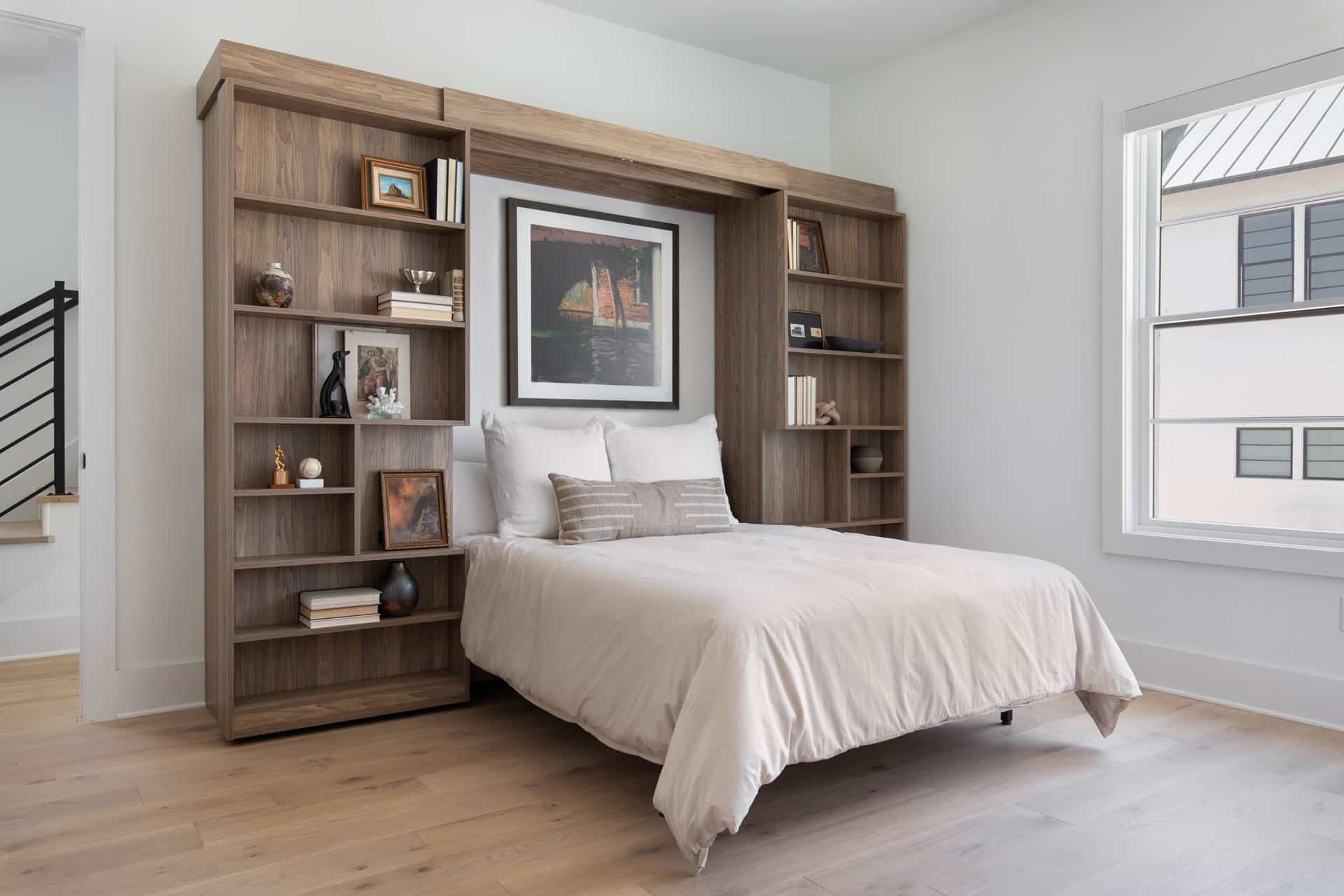 Library Murphy bed enhances entertainment capabilities in compact living areas